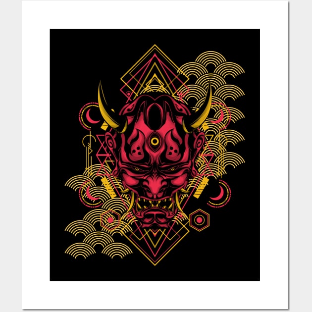 oni mask Wall Art by TheAwesomeShop